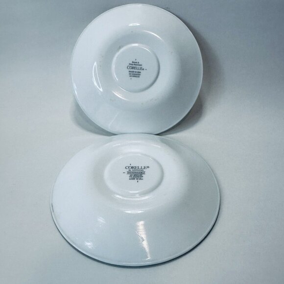 Corelle by Corning Green Rim White Swirl Callaway Ivy SET OF 3 Saucers 6 1/4" - Picture 10 of 14